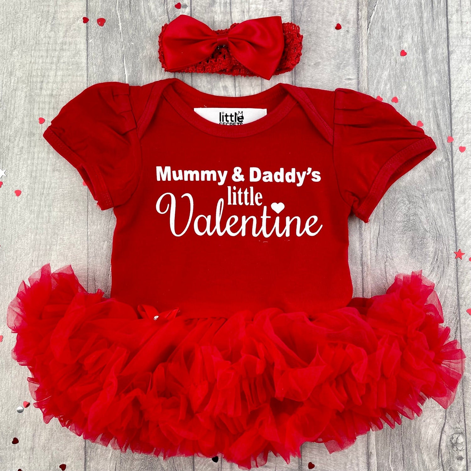 Mummy and Daddy's Little Valentine Baby Girl Tutu Romper With Matching – Little Secrets Clothing